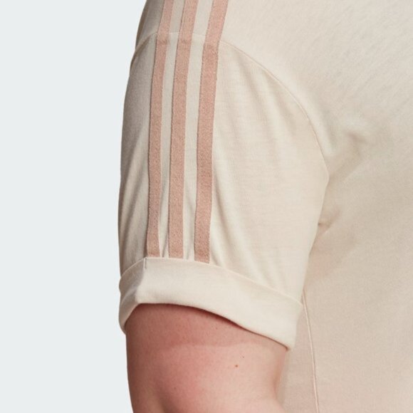 Adidas 100% Cotton Short Sleeve Crop Top Linen Color Women's Size US 3X - Picture 15 of 16